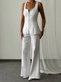 Stylish set includes a practical zipped vest and pants